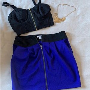 F21 Blue skirt with pockets!